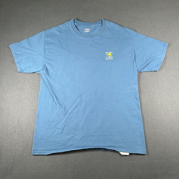 The Salty Dog Cafe Large Hanes Beefy-T Light Blue Crew Neck Short Sleeve T-shirt - Picture 2 of 8
